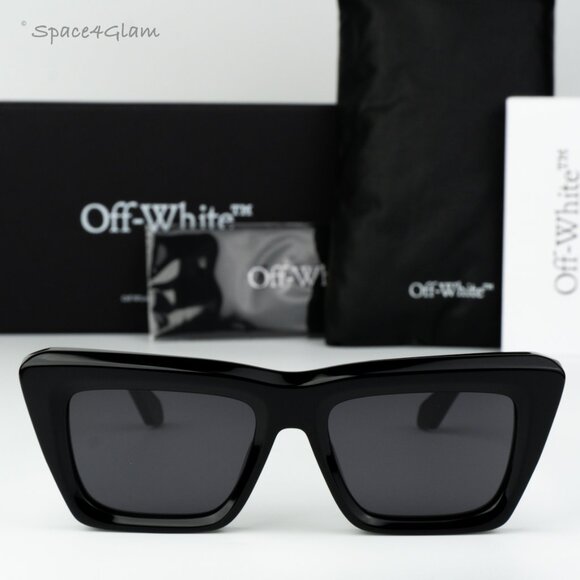 Off-White Women Sunglasses Black Grey Cat Eye OERI13L HAMPTON 1077 NEW AUTHENTIC main image 7